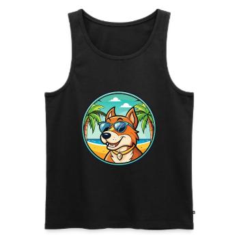 Taigan Dog Breed Cartoon Sunglasses Beach - Men's Premium Organic Tank Top - black - Front - Michal (187cm)