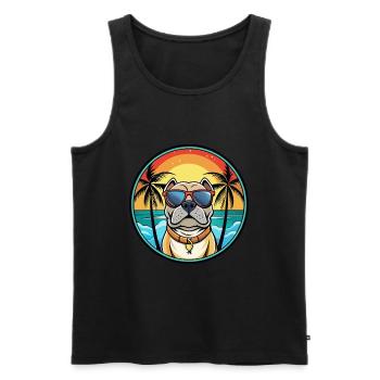 Alpine Mastiff Dog Breed Cartoon Sunglasses Beach - Men's Premium Organic Tank Top - black - Front - Michal (187cm)