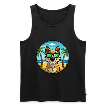 Alano Español Hunderasse Cartoon Sonnenbrille Strand - Männer Premium Bio Tank Top - Schwarz - Vorne - AI Model Male 178 light (178cm)