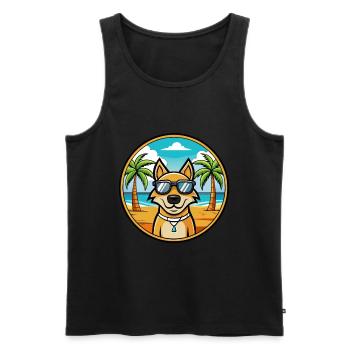 Ariegeois Chien Race Dessin Animé Lunettes de Soleil Plage - Débardeur bio Premium Homme - noir - Devant - Michal (187cm)