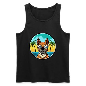 Aryan Molossus Chien Race Dessin Animé Lunettes De Soleil Plage - Débardeur bio Premium Homme - noir - Devant - Michal (187cm)