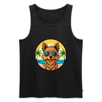 Australian Terrier Hunderasse Cartoon Sonnenbrille - Männer Premium Bio Tank Top - Schwarz - Vorne - Michal (187cm)