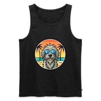 Bergamasco Shepherd Dog Breed Cartoon Sunglasses - Men's Premium Organic Tank Top - black - Front - Michal (187cm)