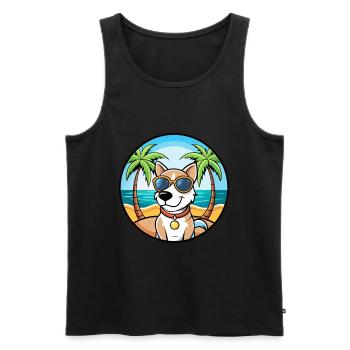 Ariege Pointer Dog Breed Cartoon Sunglasses Beach - Men's Premium Organic Tank Top - black - Front - Michal (187cm)