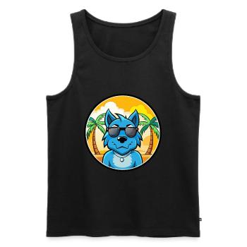 Bleu De Gascogne Hunderasse Cartoon Sonnenbrille Strand - Männer Premium Bio Tank Top - Schwarz - Vorne - Michal (187cm)