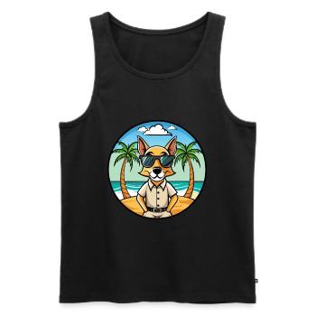 Braque Saint Germain Hunderasse Cartoon Sonnenbrille - Männer Premium Bio Tank Top - Schwarz - Vorne - AI Model Male 178 light (178cm)