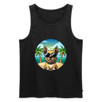 Braque Francais Dog Breed Cartoon Sunglasses Beach - Men's Premium Organic Tank Top - black - Front - Michal (187cm)