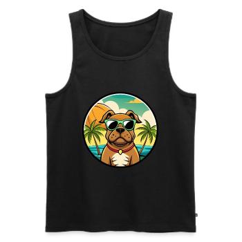 Boerboel Dog Breed Cartoon Sunglasses Beach - Men's Premium Organic Tank Top - black - Front - Michal (187cm)