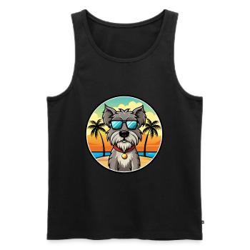 Bouvier Des Flandres Hunderasse Cartoon Sonnenbrille - Männer Premium Bio Tank Top - Schwarz - Vorne - Michal (187cm)