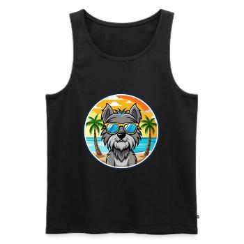 Bouvier Des Ardennes Hunderasse Cartoon Sonnenbrille - Männer Premium Bio Tank Top - Schwarz - Vorne - AI Model Male 178 light (178cm)