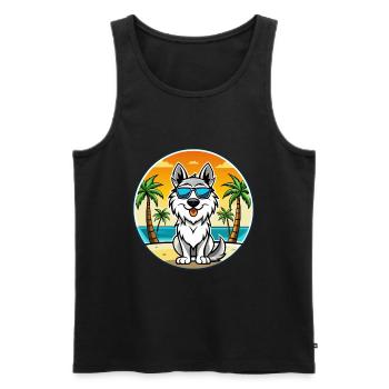 Carpathian Shepherd Dog Breed Cartoon Sunglasses - Men's Premium Organic Tank Top - black - Front - AI Model Male 178 light (178cm)