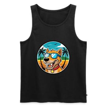 Bruno Jura Hound Hunderasse Cartoon Sonnenbrille Strand - Männer Premium Bio Tank Top - Schwarz - Vorne - AI Model Male 178 light (178cm)
