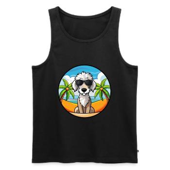 Bedlington Terrier Chien Race Dessin Animé Lunettes de Soleil - Débardeur bio Premium Homme - noir - Devant - Michal (187cm)