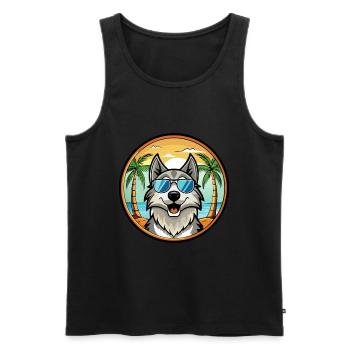 Caucasien Ovcharka Chien Race Dessin Animé Lunettes de soleil - Débardeur bio Premium Homme - noir - Devant - Michal (187cm)