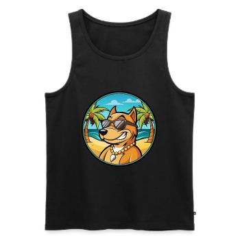 Cordoue Chien De Combat Race Dessin Animé Lunettes De Soleil Plage - Débardeur bio Premium Homme - noir - Devant - Michal (187cm)