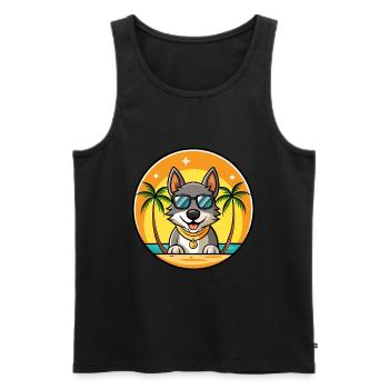 Lunettes de soleil tchécoslovaques Vlcak Dog Breed Cartoon - Débardeur bio Premium Homme - noir - Devant - Michal (187cm)