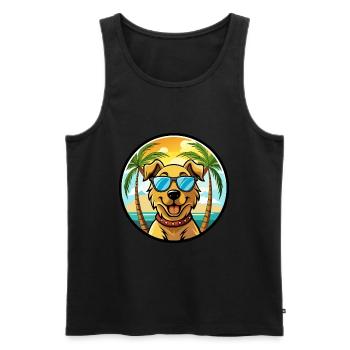 Chesapeake Bay Retriever Dog Breed Cartoon Beach - Men's Premium Organic Tank Top - black - Front - Michal (187cm)