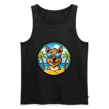 Border Terrier Dog Breed Cartoon Sunglasses Beach - Men's Premium Organic Tank Top - black - Front - Michal (187cm)