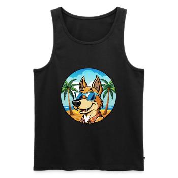 Cimarron Uruguayo Dog Breed Cartoon Sunglass Beach - Men's Premium Organic Tank Top - black - Front - Michal (187cm)