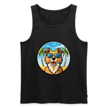 Berger Croate Race Dessin Animé Lunettes De Soleil Plage - Débardeur bio Premium Homme - noir - Devant - Michal (187cm)