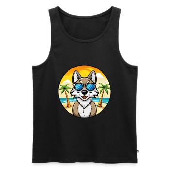 Czechoslovakian Wolfdog Breed Cartoon Sunglasses - Men's Premium Organic Tank Top - black - Front - Michal (187cm)