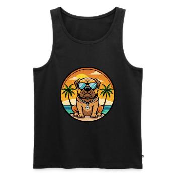 Bullmastiff Chien Race Dessin Animé Lunettes De Soleil Plage - Débardeur bio Premium Homme - noir - Devant - Michal (187cm)