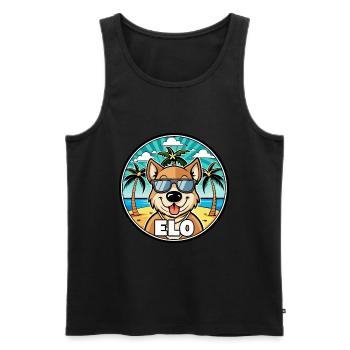 Längerer Spitzname Hund Rasse Cartoon Sonnenbrille Strand - Männer Premium Bio Tank Top - Schwarz - Vorne - AI Model Male 178 light (178cm)