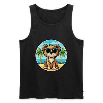Englische Spielzeug Spaniel Hund Rasse Cartoon Sonnenbrille - Männer Premium Bio Tank Top - Schwarz - Vorne - Michal (187cm)