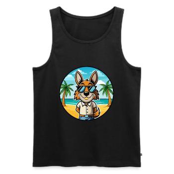 Hare Indian Dog Breed Cartoon Sunglasses Beach - Men's Premium Organic Tank Top - black - Front - Michal (187cm)