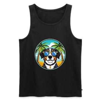 Entlebucher Mountain Dog Breed Cartoon Sunglasses - Men's Premium Organic Tank Top - black - Front - Michal (187cm)