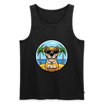 Brasileiro Chien Race Dessin Animé Lunettes De Soleil Plage - Débardeur bio Premium Homme - noir - Devant - Michal (187cm)