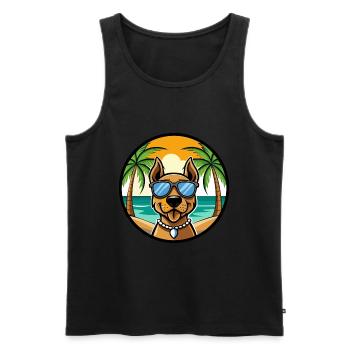 Finnish Hound Dog Breed Cartoon Sunglasses Beach - Men's Premium Organic Tank Top - black - Front - AI Model Male 178 light (178cm)