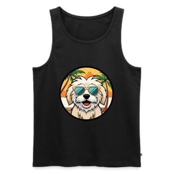 Havenese Chien Race Dessin Animé Lunettes De Soleil Plage - Débardeur bio Premium Homme - noir - Devant - Michal (187cm)