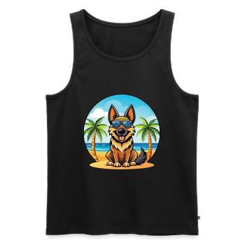 Deutsche Schafpudel Hunderasse Cartoon Sonnenbrille - Männer Premium Bio Tank Top - Schwarz - Vorne - AI Model Male 178 light (178cm)