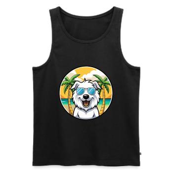 Grandes Pyrénées Chien Race Dessin Animé Lunettes De Soleil Plage - Débardeur bio Premium Homme - noir - Devant - Michal (187cm)