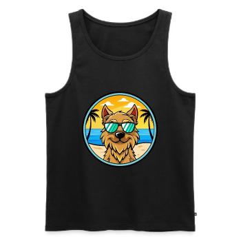 Griffon Nivernais Chien Race Dessin Animé Lunettes De Soleil Plage - Débardeur bio Premium Homme - noir - Devant - Michal (187cm)