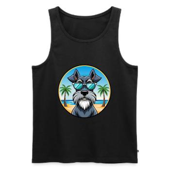 Giant Schnauzer Dog Breed Cartoon Sunglasses Beach - Men's Premium Organic Tank Top - black - Front - Michal (187cm)