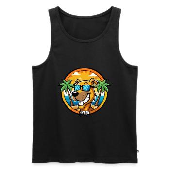 Hygen Hound Chien Race Dessin Animé Lunettes De Soleil Plage - Débardeur bio Premium Homme - noir - Devant - Michal (187cm)