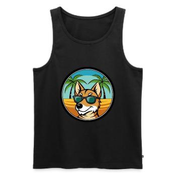 Hygenhund Chien Race Dessin Animé Lunettes De Soleil Plage - Débardeur bio Premium Homme - noir - Devant - Michal (187cm)