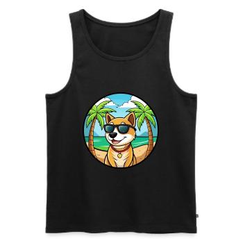 Laufhund Hunderasse Cartoon Sonnenbrille Strand - Männer Premium Bio Tank Top - Schwarz - Vorne - Michal (187cm)