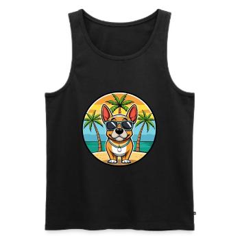 Grand Anglo Francais Dog Breed Cartoon Sunglasses - Men's Premium Organic Tank Top - black - Front - Michal (187cm)