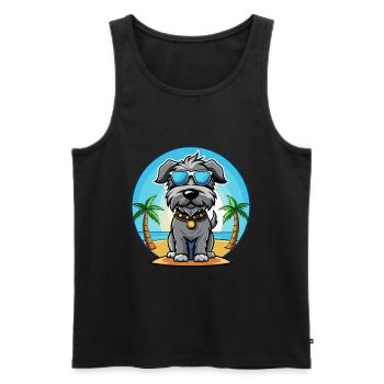 Kerry Blue Terrier Hunderasse Cartoon Sonnenbrille - Männer Premium Bio Tank Top - Schwarz - Vorne - AI Model Male 178 light (178cm)