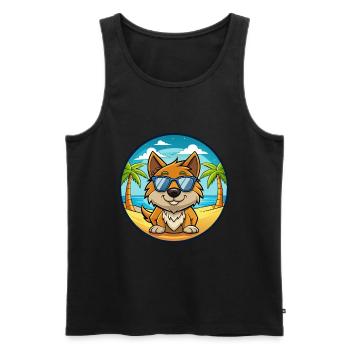 Kanni Chien Race Dessin Animé Lunettes De Soleil Plage - Débardeur bio Premium Homme - noir - Devant - Michal (187cm)