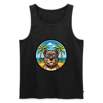 Mallorca Mastiff Dog Breed Cartoon Sunglass Beach - Men's Premium Organic Tank Top - black - Front - Michal (187cm)