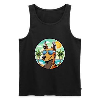 Manchester Terrier Dog Breed Cartoon Sunglasses - Men's Premium Organic Tank Top - black - Front - AI Model Male 178 light (178cm)