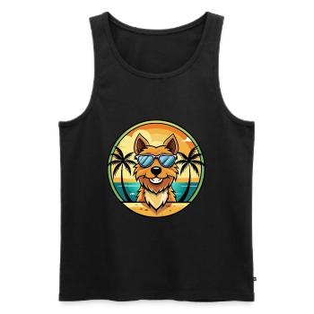 Jagdterrier Dog Breed Cartoon Sunglasses Beach - Men's Premium Organic Tank Top - black - Front - Michal (187cm)
