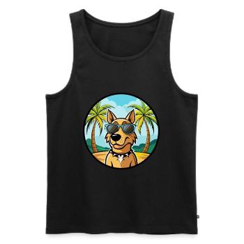 Jamthund Dog Breed Cartoon Sunglasses Beach - Men's Premium Organic Tank Top - black - Front - Michal (187cm)
