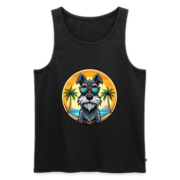 Mittelschnauzer Hunderasse Cartoon Sonnenbrille Strand - Männer Premium Bio Tank Top - Schwarz - Vorne - AI Model Male 178 light (178cm)