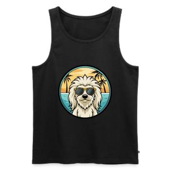 Komondor Chien Race Dessin Animé Lunettes de Soleil Plage - Débardeur bio Premium Homme - noir - Devant - Michal (187cm)