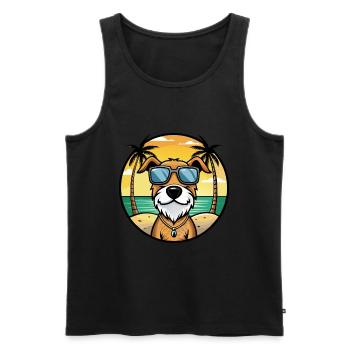Istrischer Drahthaarhund Hunderasse Cartoon Beach - Männer Premium Bio Tank Top - Schwarz - Vorne - AI Model Male 178 light (178cm)